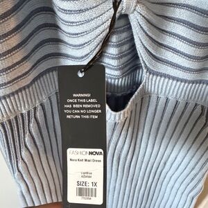 Fashion Nova Light Blue Knit Maxi Dress